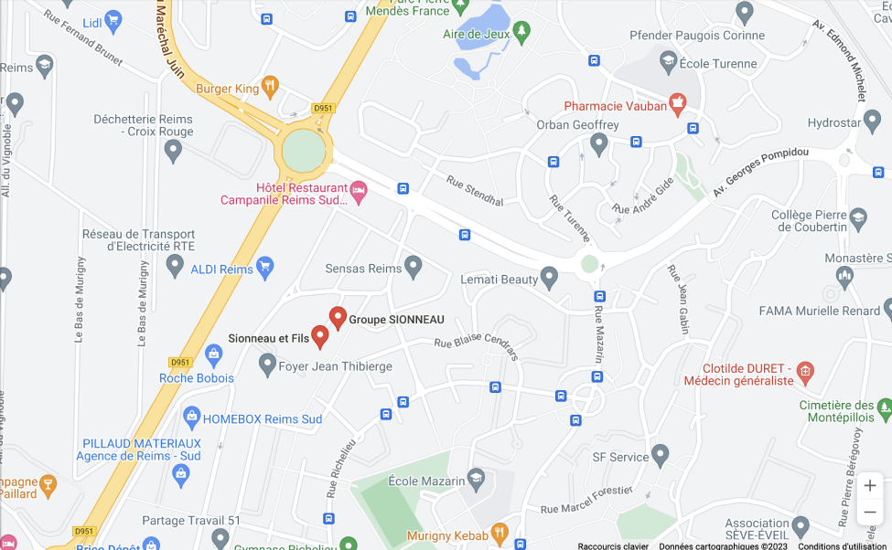 Plan du lieu du groupe Sionneau